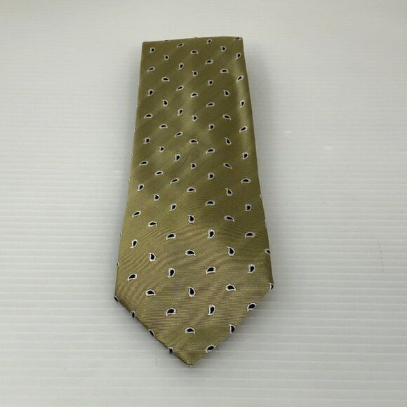 Hathaway Mens Tie Gold Business Work Designer Necktie (E3) - Picture 1 of 5